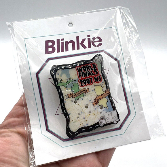 NEW Odyssey of the Mind World Finals 2007 New Jersey Blinkie Light Up Club Pin - Picture 1 of 4